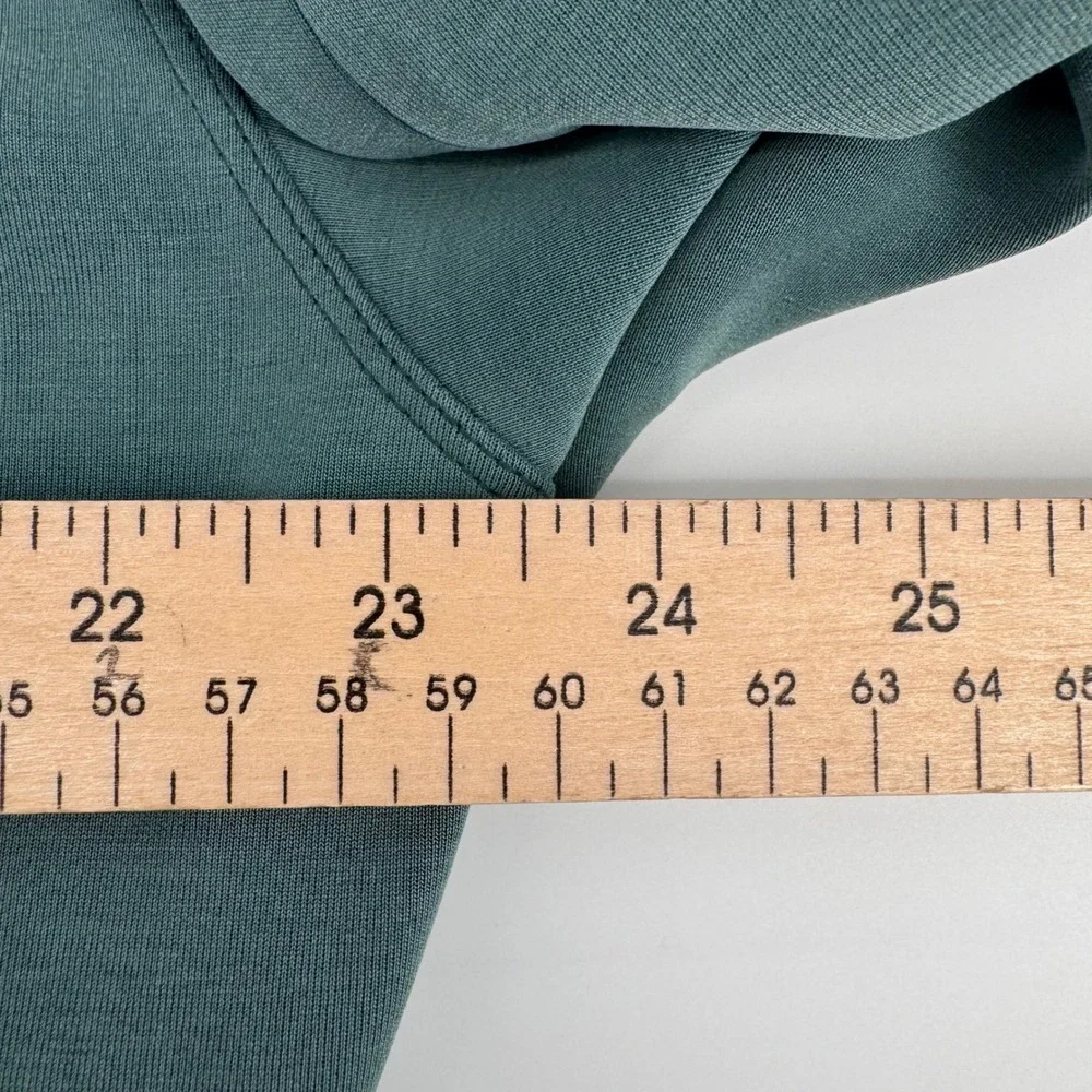 Lululemon Perfectly Oversized Cropped Crew Women 4 Teal Blue Green Sweatshirt - Picture 6 of 8